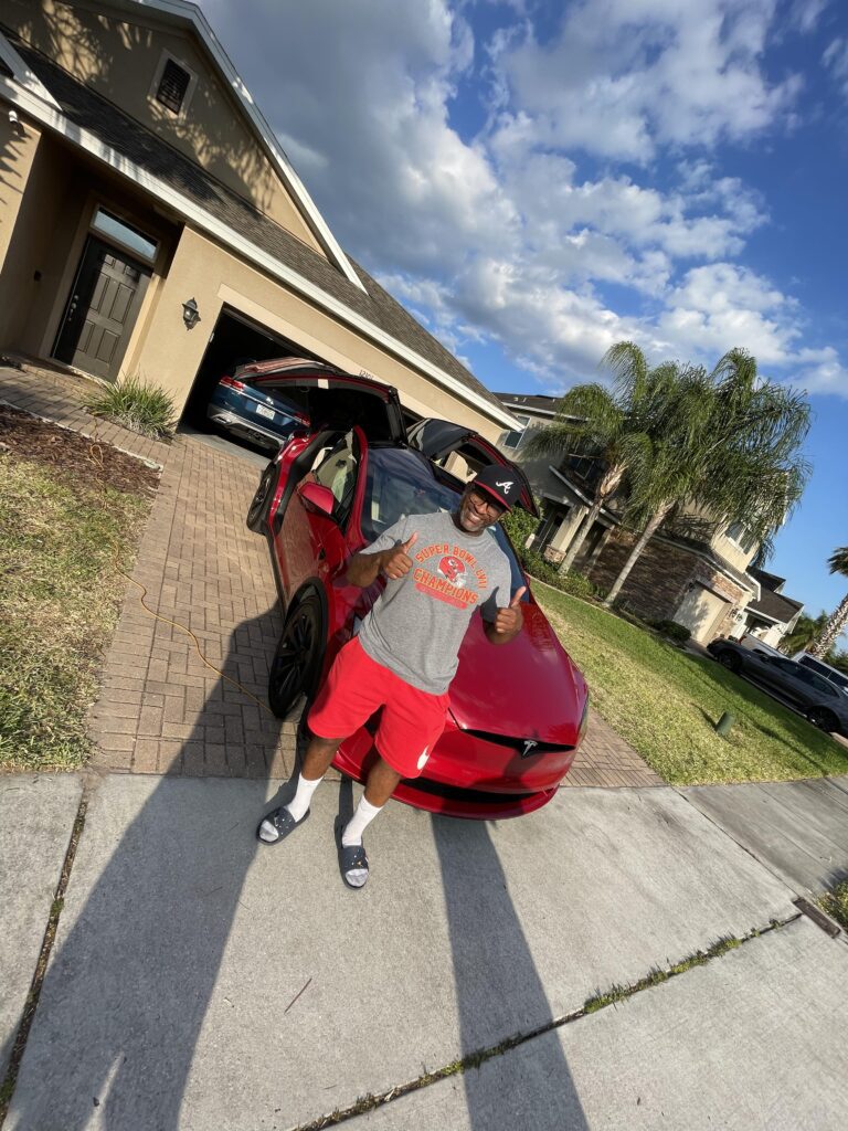 Completed Tesla Model X paint correction results in Orlando