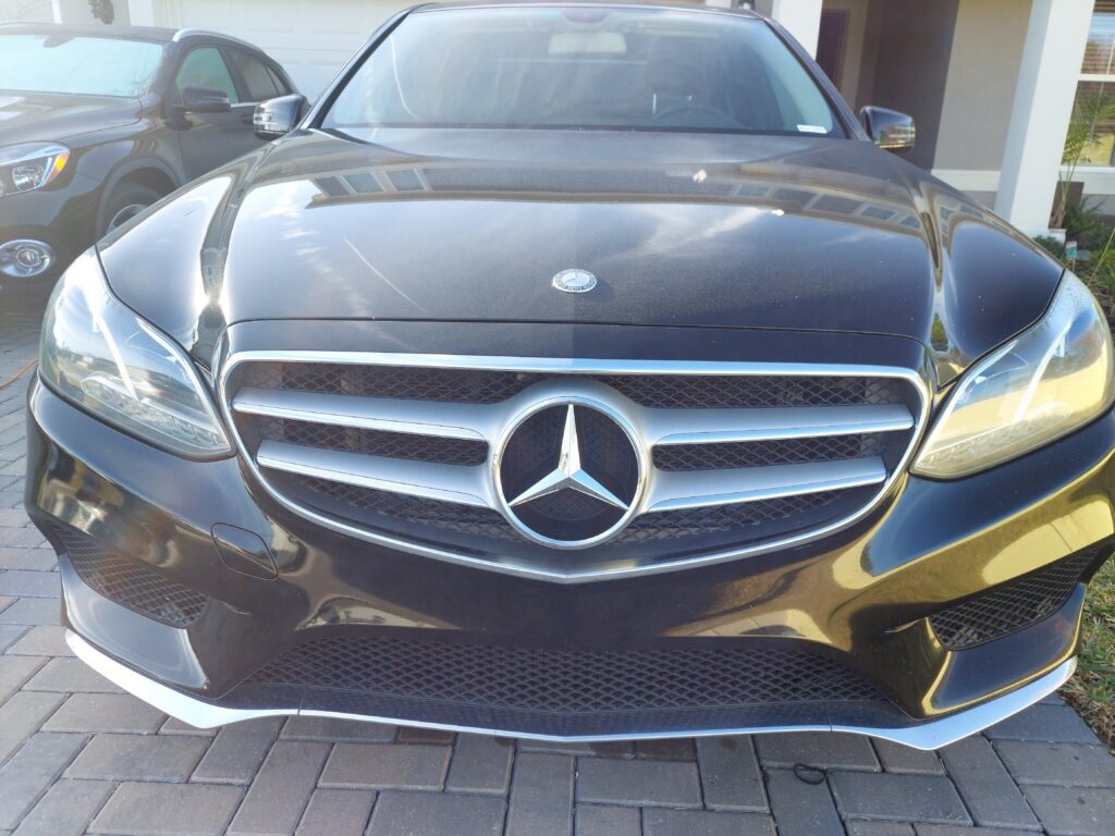 Mercedes-Benz E350 Paint Correction & Ceramic Coating in Oviedo, FL swirl marks on Mercedes before paint correction in oviedo, fl