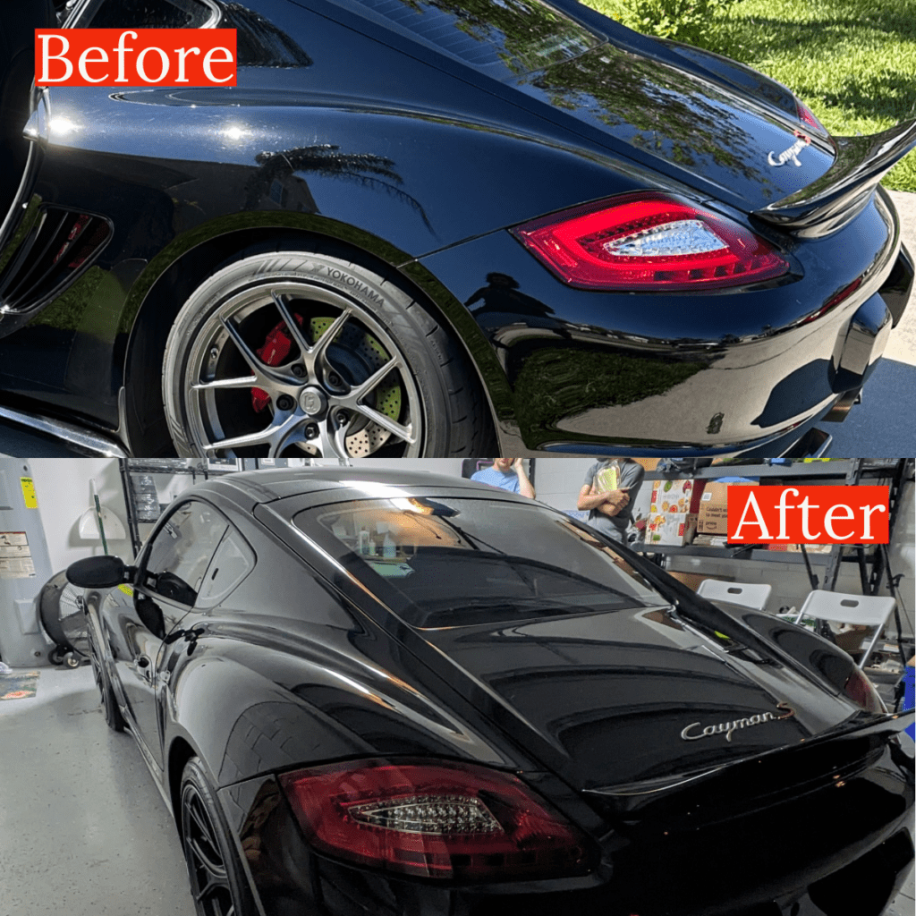 before and after Porsche detail